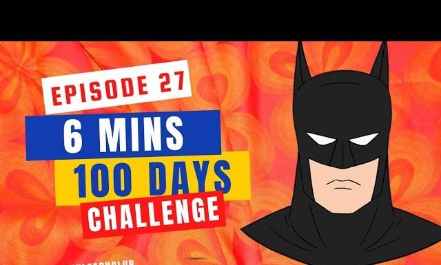 EPISODE 27 | 6 mins 100 days Sketching Challenge for kids | Easy Drawing of Batman’s Face