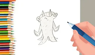 EPISODE 39 | 6 mins 100 days Sketching Challenge for kids | How to sketch a monster