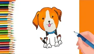 EPISODE 49 | 6 mins 100 days Sketching Challenge for kids | How to draw a Beagle Dog