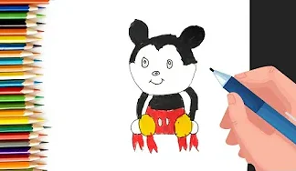 EPISODE 52 | 6 mins 100 days Sketching Challenge for kids | How To Draw Mickey Mouse