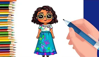 EPISODE 60 | 6 mins 100 days Sketching Challenge for kids | How to draw Mirabell from Encanto