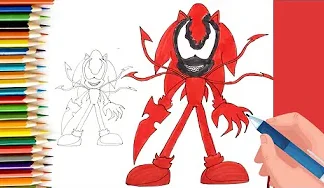 EPISODE 63 | 6 mins 100 days Sketching Challenge for kids | How to draw Sonic Carnage