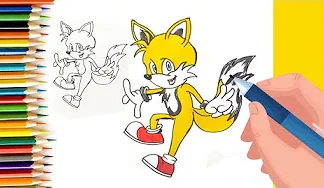 EPISODE 64 | 6 mins 100 days Sketching Challenge for kids | How to draw Tails of Sonic from Hedgehog2