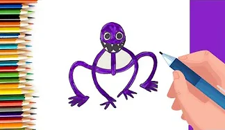 EPISODE 72 | 6 mins 100 days Sketching Challenge for kids | How to draw Rainbow Friends Purple