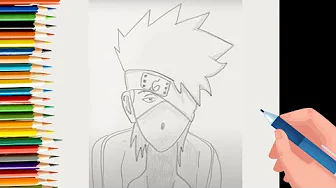 EPISODE 75 | 6 mins 100 days Sketching Challenge for kids | how to draw Kakashi Hatake | How to draw anime step by step