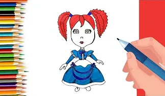 EPISODE 77 | 6 mins 100 days Sketching Challenge for kids | How to draw poppy the doll