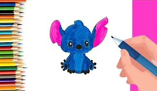 EPISODE 79 | 6 mins 100 days Sketching Challenge for kids | How to draw stitch