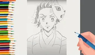 How to Draw TANJIRO KOMADO Demon Slayer | Kimetsu no Yaiba
