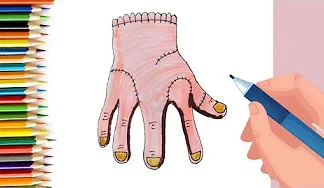 How to draw Thing from Wednesday Netflix