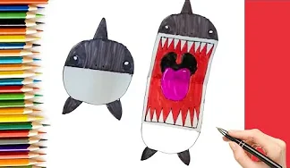 How to draw shark folding surprise