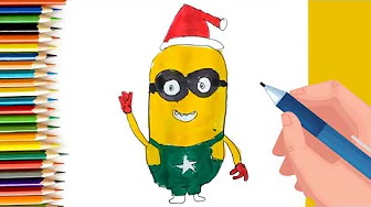 How to draw Christmas Minion