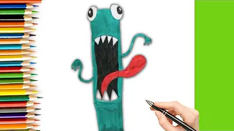 How to draw green rainbow friends #foldingsurprise