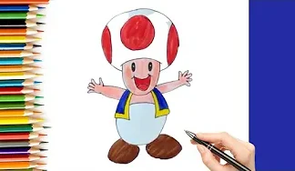How to Draw Toad from Super Mario | Step-by-Step Tutorial