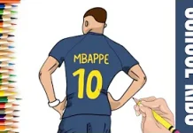 How to draw mbappe