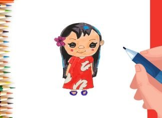 EPISODE 80 | 6 mins 100 days Sketching Challenge for kids | How to draw Lilo from Stitch and Lilo