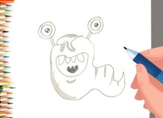 EPISODE 35 | 6 mins 100 days Sketching Challenge for kids | How to Draw Funny Monster | Easy monster drawings for kids