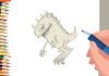 EPISODE 38 | 6 mins 100 days Sketching Challenge for kids | How to draw dinosaur monster